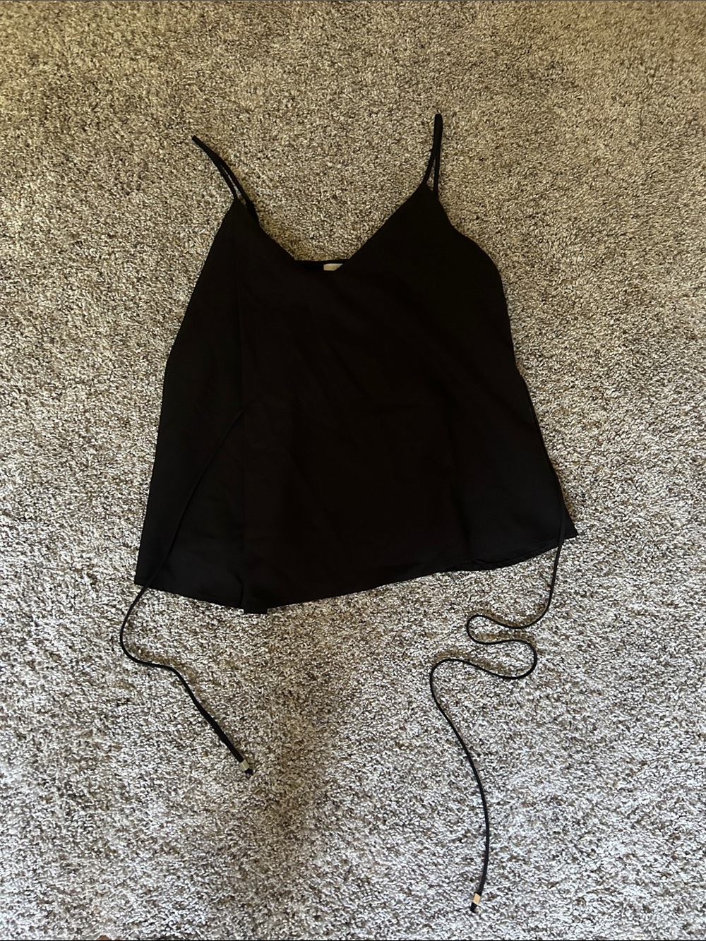 Ways Black V-Neck Spaghetti Strap Wrap Tank
